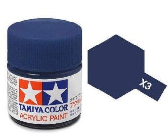 Tamiya 10ml Acrylic High Gloss Paint: X-1 to X-19 Model Paint X-3 Royal Blue [variant_option4]