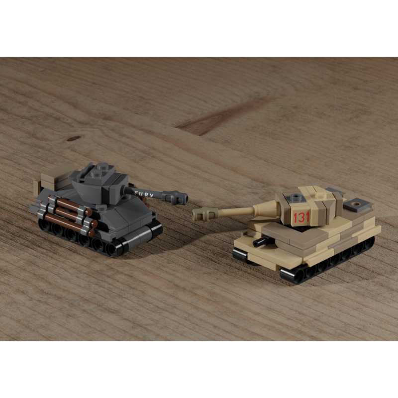 Tiger 131 Vs M4A2E8 Fury Sherman Battle Pack Brick Model Kit [variant_option4]