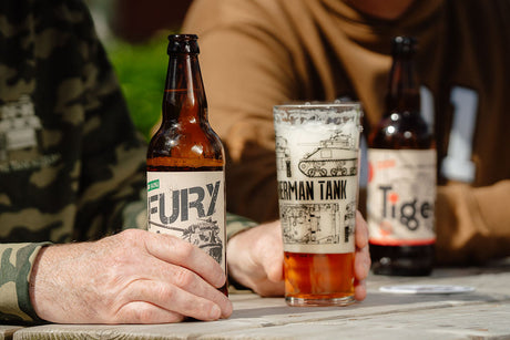 Fury Beer and Sherman Blueprint Pint Glass Gift Selection Drink The Tank Museum