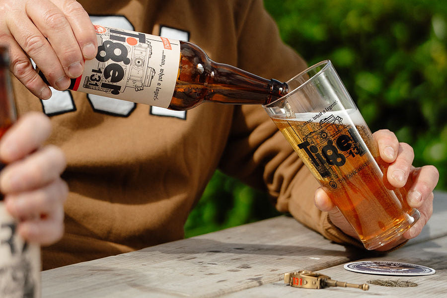 Tiger 131 Lager and Tiger 131 Pint Glass Gift Selection Drink The Tank Museum