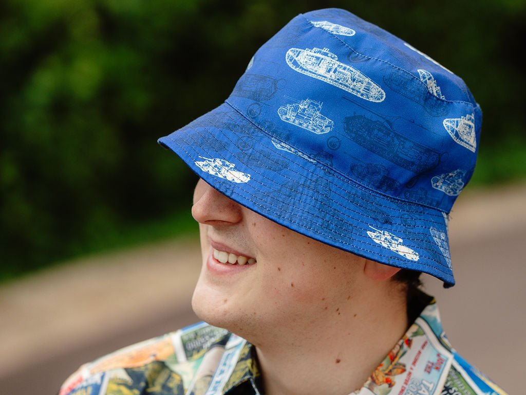 Navy Tank Reversible Bucket Hat Hat The Gift Scholars