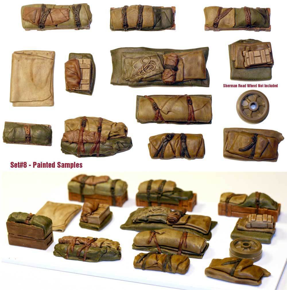 Valuegear 1/35 Tents Tarps Set #8 tank and vehicle stowage. Scale Model Value Gear.