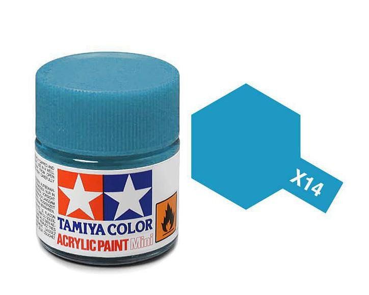 Tamiya 10ml Acrylic High Gloss Paint: X-1 to X-19 Model Paint X-14 Sky Blue [variant_option4]