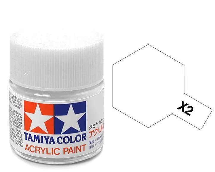 Tamiya 10ml Acrylic High Gloss Paint: X-1 to X-19 Model Paint X-2 White [variant_option4]