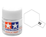 Tamiya 10ml Acrylic High Gloss Paint: X-1 to X-19 Model Paint X-2 White [variant_option4]