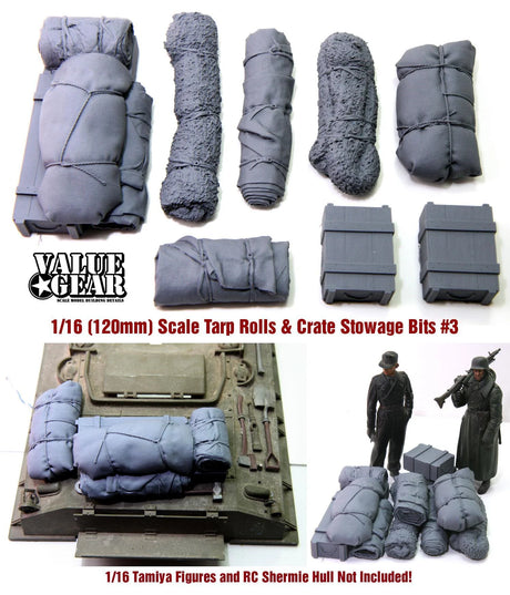Value Gear 1/16 Tarp Rolls & Deck Piece #3. Scale Model [variant_option4]