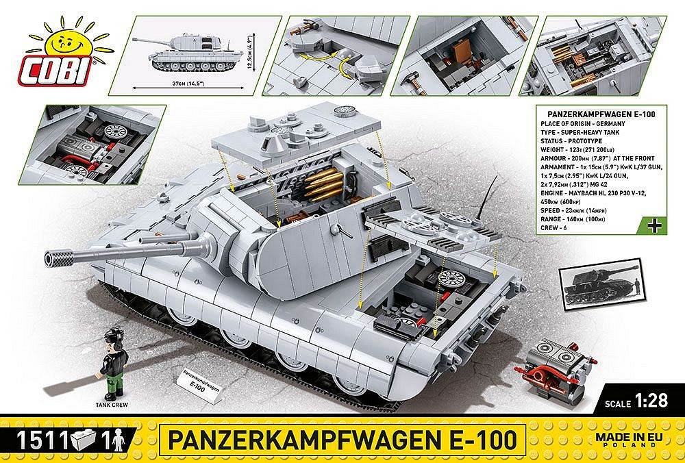 COBI Historical Collection: World War II Panzerkampfwagen E-100 Tank