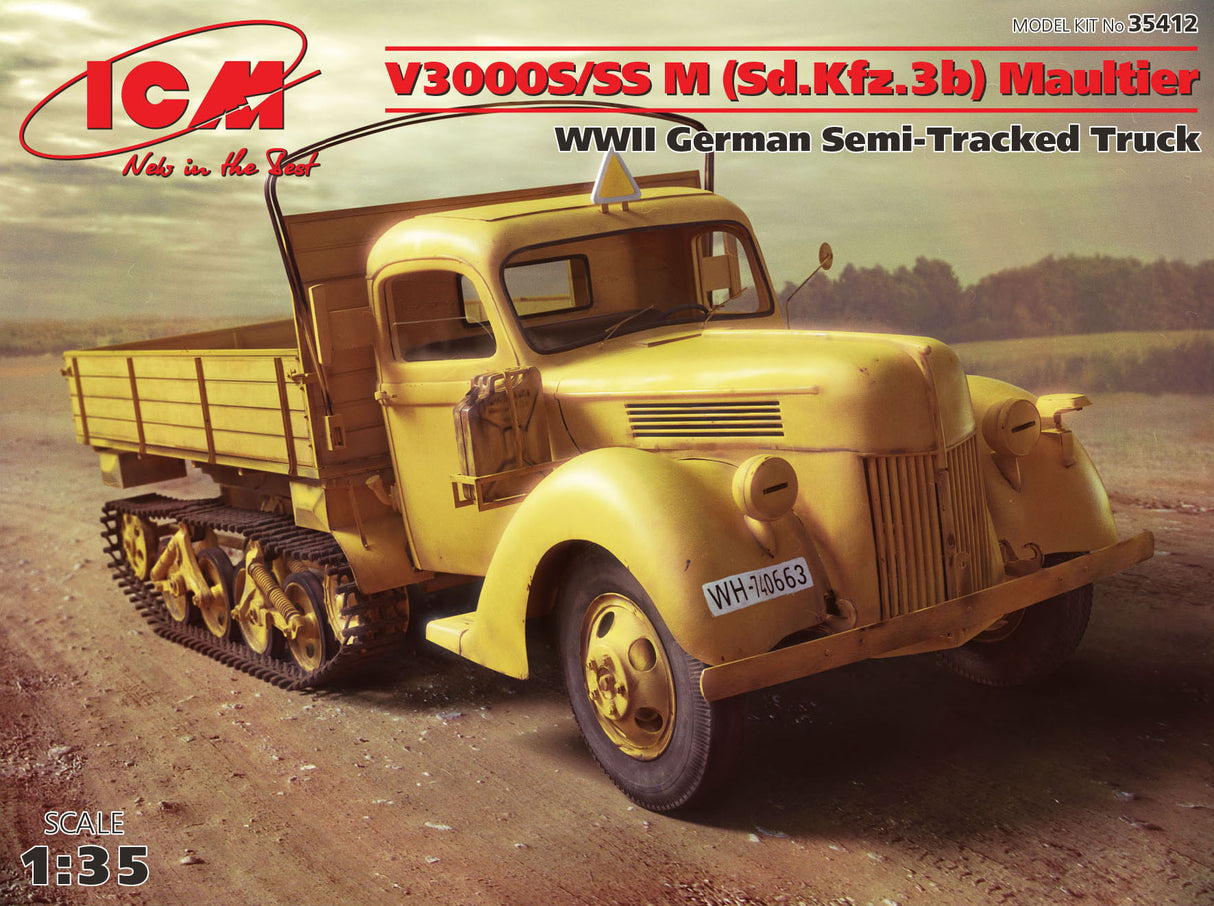 ICM 1:35 scale V3000S/SS M (Sd.Kfz.3b) Maultier, WW2 German Semi-Tracked Truck
