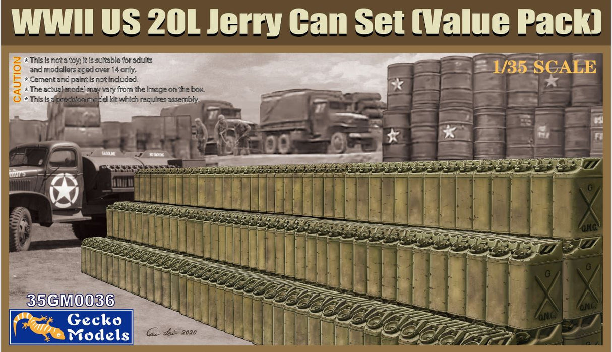 Gecko models 1/35 WW2 US 20L Jerry Can Set (Value Pack)