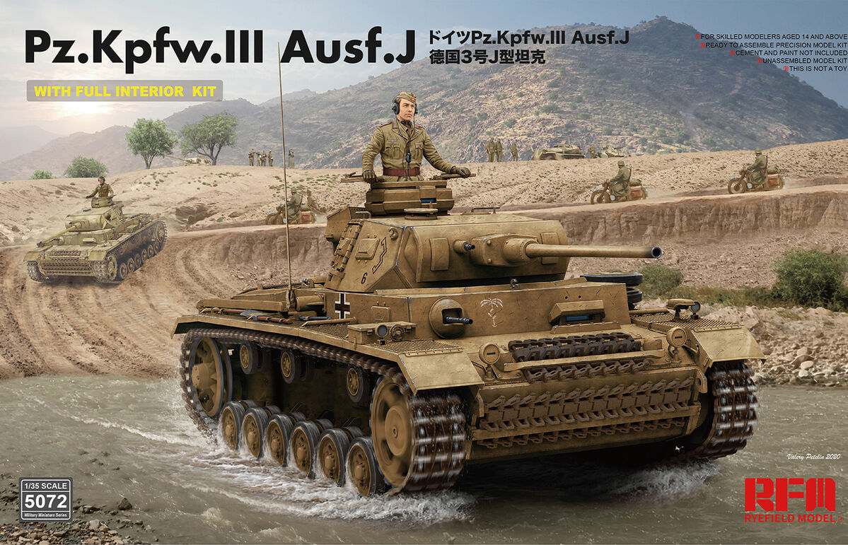 Ryefield model 1/35 Panzer 3 Ausf J with full interior