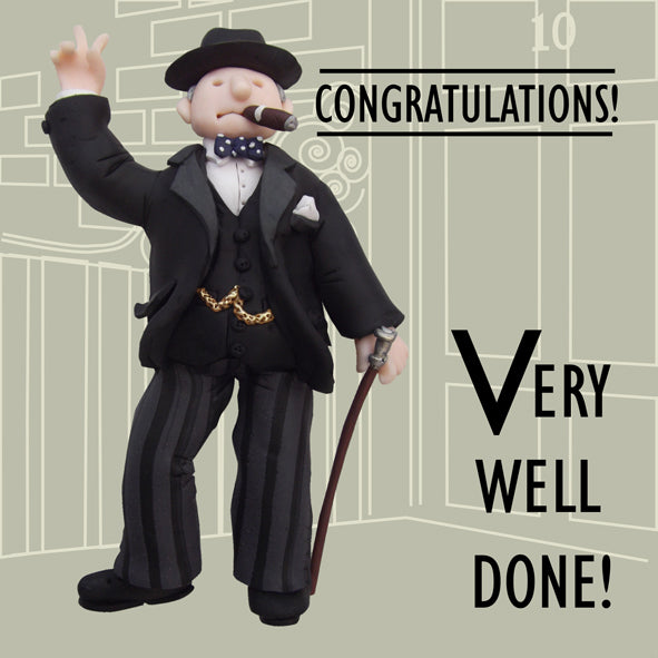 Churchill Very Well Done! Greeting Card