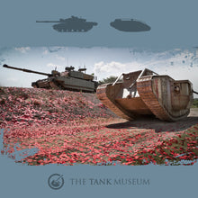Load image into Gallery viewer, Tank Museum Greetings Card : Challenger 2 and Replica Mark IV
