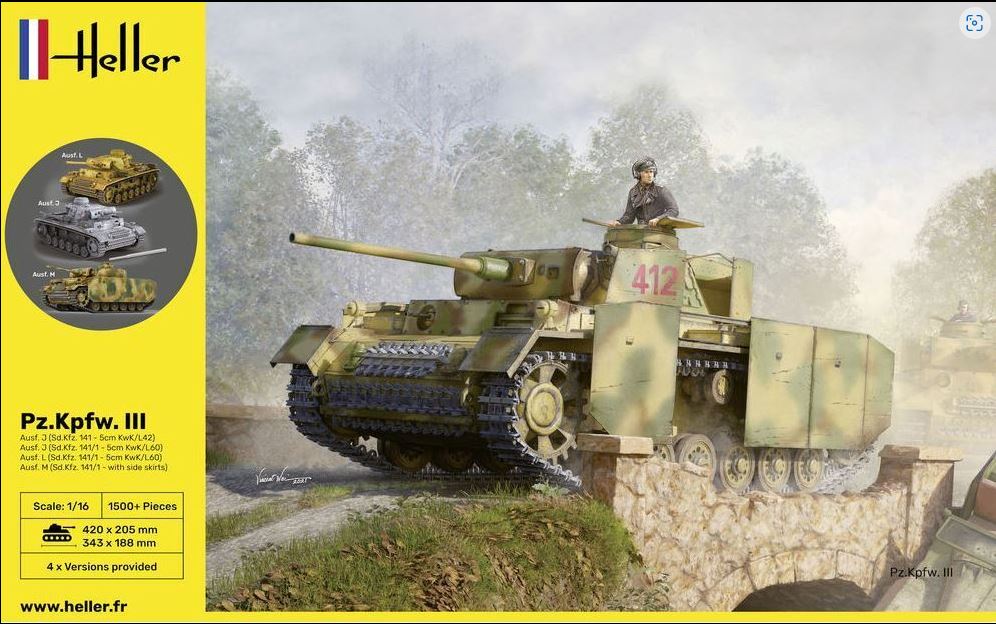 Heller 1/16 Panzer 3 Ausf J, L or M (4 in 1)