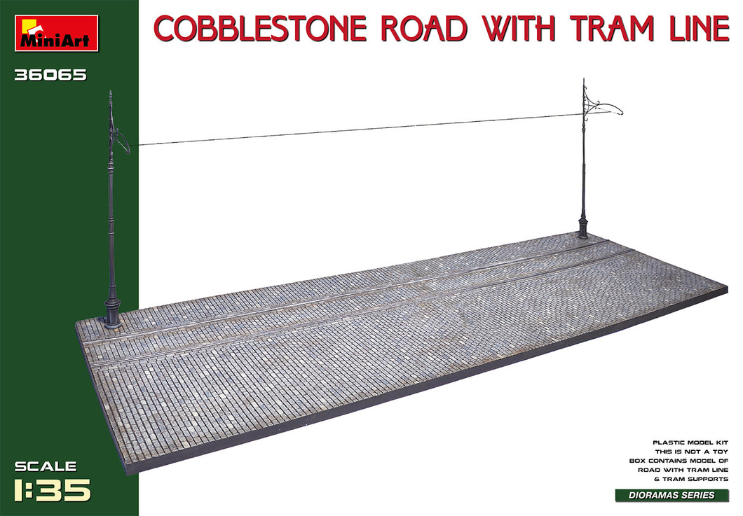 Miniart 1/35 Scale Cobblestone Road with Tram Lines