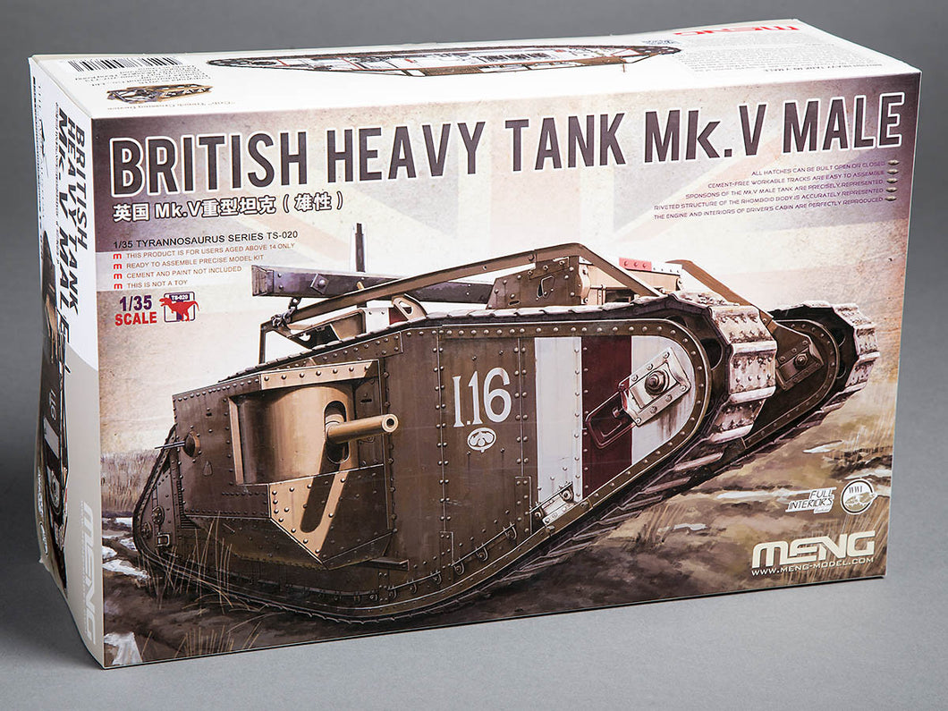 Meng 1/35 British Heavy Tank Mk V Male - The Tank Museum