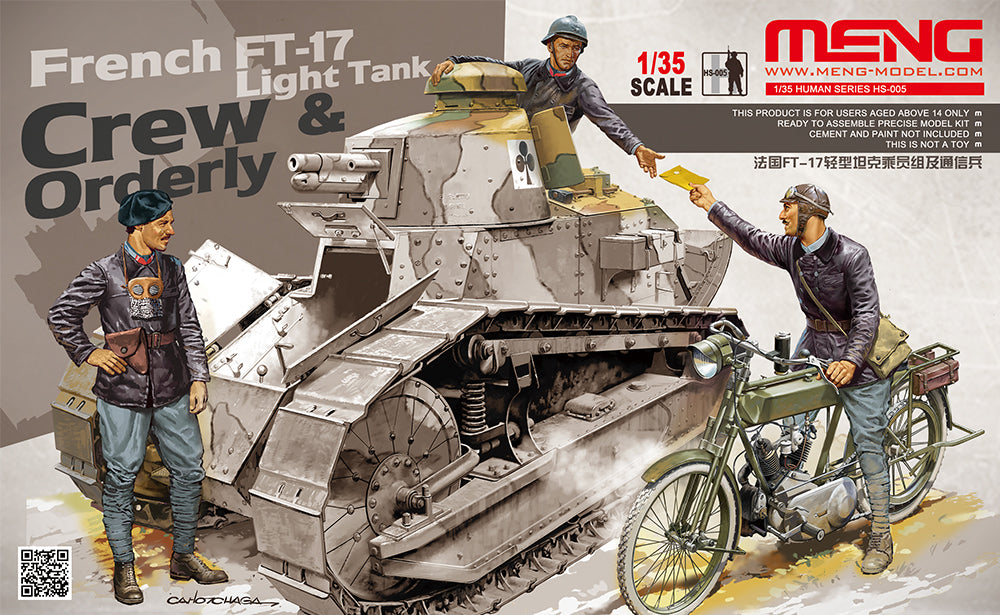 Meng 1/35 French FT-17 Light Tank Crew and Orderly