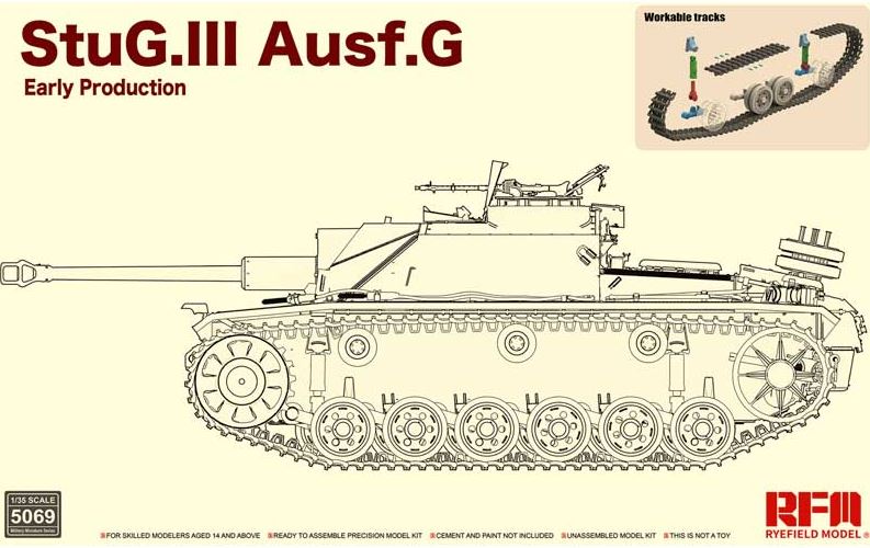 Ryefield Model 1/35 Stug 3 Ausf G Early Production with workable track links.