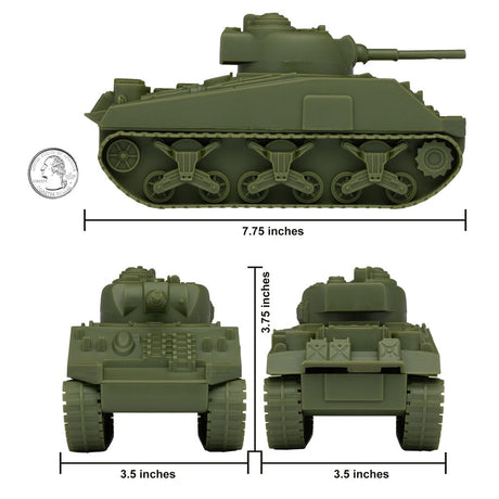 BMC 1:32 Sherman Tank OD for Plastic Army Men