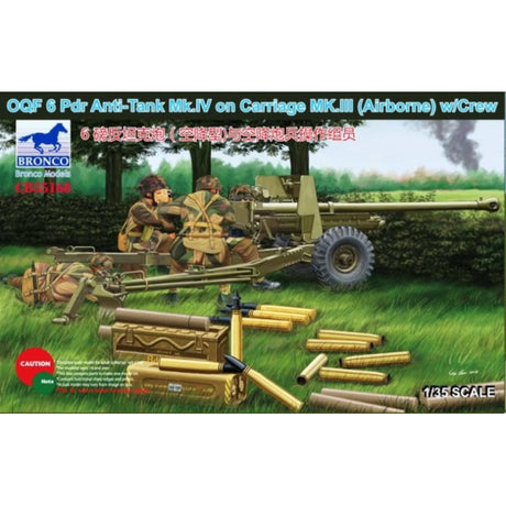 Bronco 1/35 British 6Pdr AT Gun (Airborne) with crew Scale Model [variant_option4]