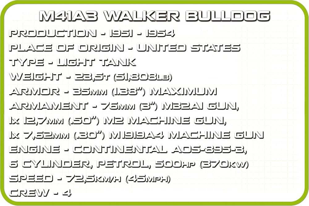 Cobi M41A3 Walker Bulldog