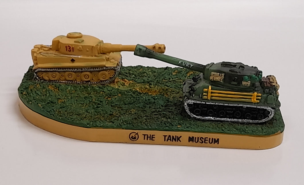 Tiger 131 and Sherman Fury Resin Model - The Tank Museum