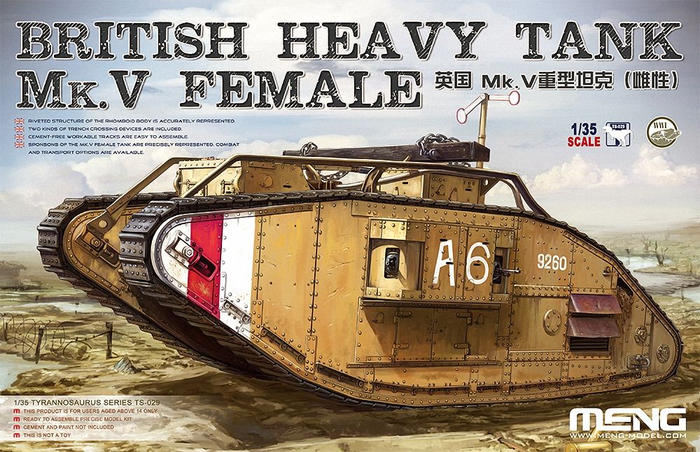 Meng 1/35 British Mk.V Female - The Tank Museum