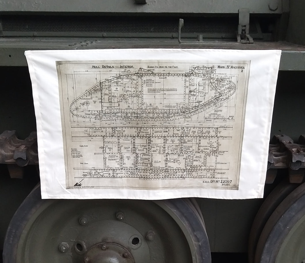 Mark IV Blueprint Tea Towel - The Tank Museum