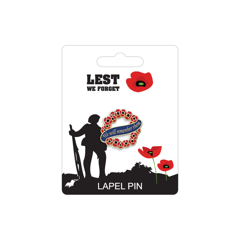 Poppy Wreath Lapel Pin