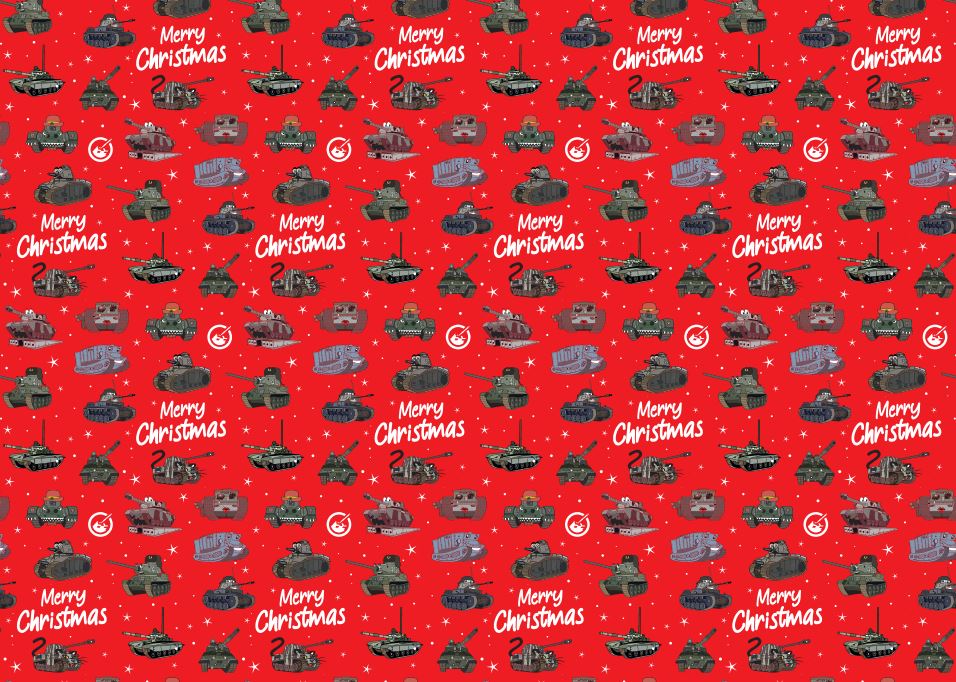 Christmas Tank Museum Wrapping Paper - Two sheet pack