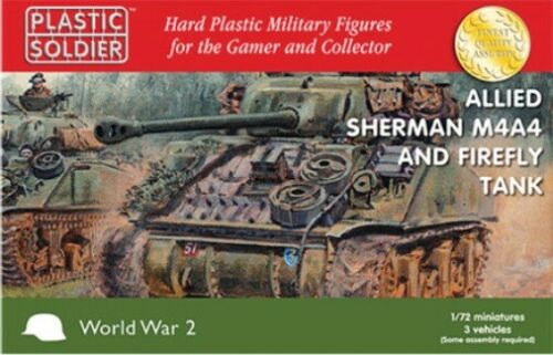 Plastic soldier 1/72 Sherman M4A4 and Firefly tank.